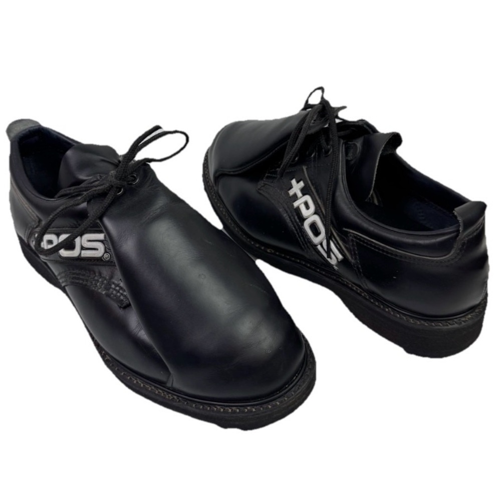 VTG 1990’s POS R30232 Umpire Plate Shoes Men’s 9 Black Leather Made In USA ANSI